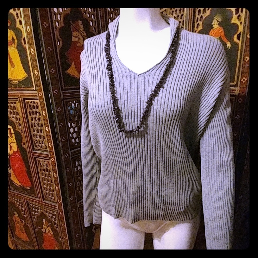 J. Jill Gray Ribbed Sweater